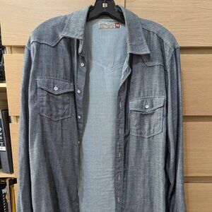 Soft looks like denim western style button down shirt
